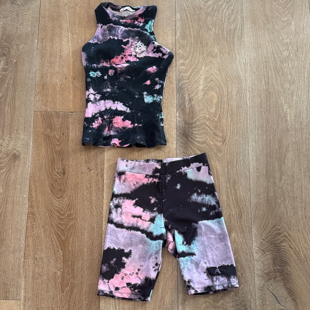 H&M Kids Tie-Dye Matching Set - Black, Pink, Purple